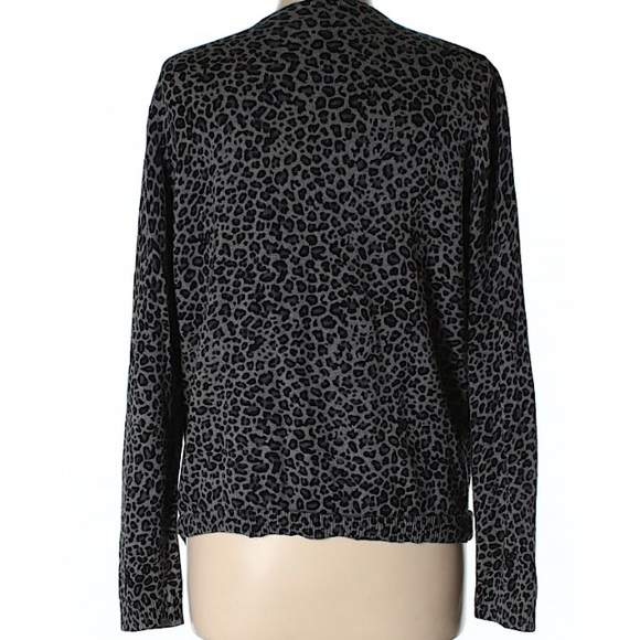 Large Grey Leopard Cardigan by Croft & Barrow - Picture 2 of 2